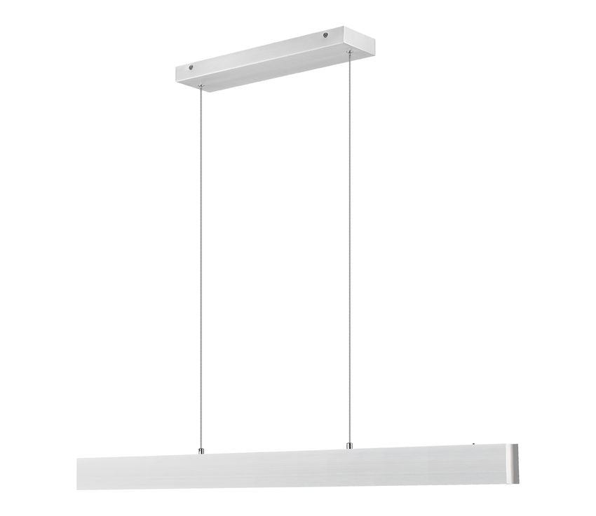 Z-Lite Hudson 45" 1-Light LED Aluminum Brushed Nickel Frame Frosted Plastic Shade Linear Chandelier