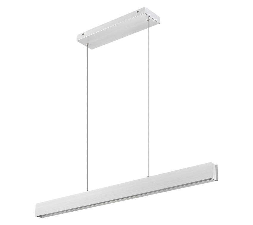 Z-Lite Hudson 45" 1-Light LED Aluminum Brushed Nickel Frame Frosted Plastic Shade Linear Chandelier