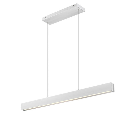 Z-Lite Hudson 45" 1-Light LED Aluminum Brushed Nickel Frame Frosted Plastic Shade Linear Chandelier