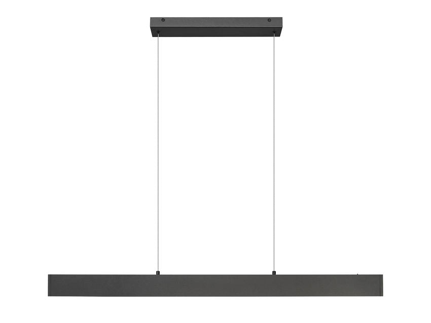 Z-Lite Hudson 45" 1-Light LED Aluminum Matte Black Frame Frosted Plastic Shade Linear Chandelier