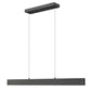 Z-Lite Hudson 45" 1-Light LED Aluminum Matte Black Frame Frosted Plastic Shade Linear Chandelier