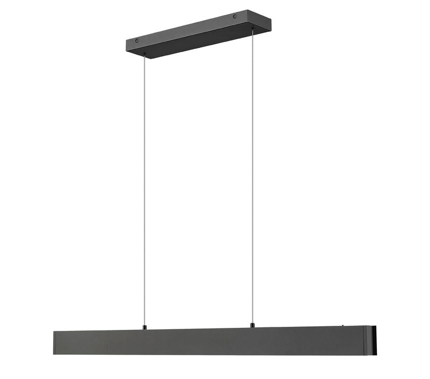 Z-Lite Hudson 45" 1-Light LED Aluminum Matte Black Frame Frosted Plastic Shade Linear Chandelier