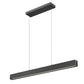 Z-Lite Hudson 45" 1-Light LED Aluminum Matte Black Frame Frosted Plastic Shade Linear Chandelier