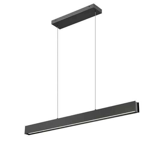 Z-Lite Hudson 45" 1-Light LED Aluminum Matte Black Frame Frosted Plastic Shade Linear Chandelier