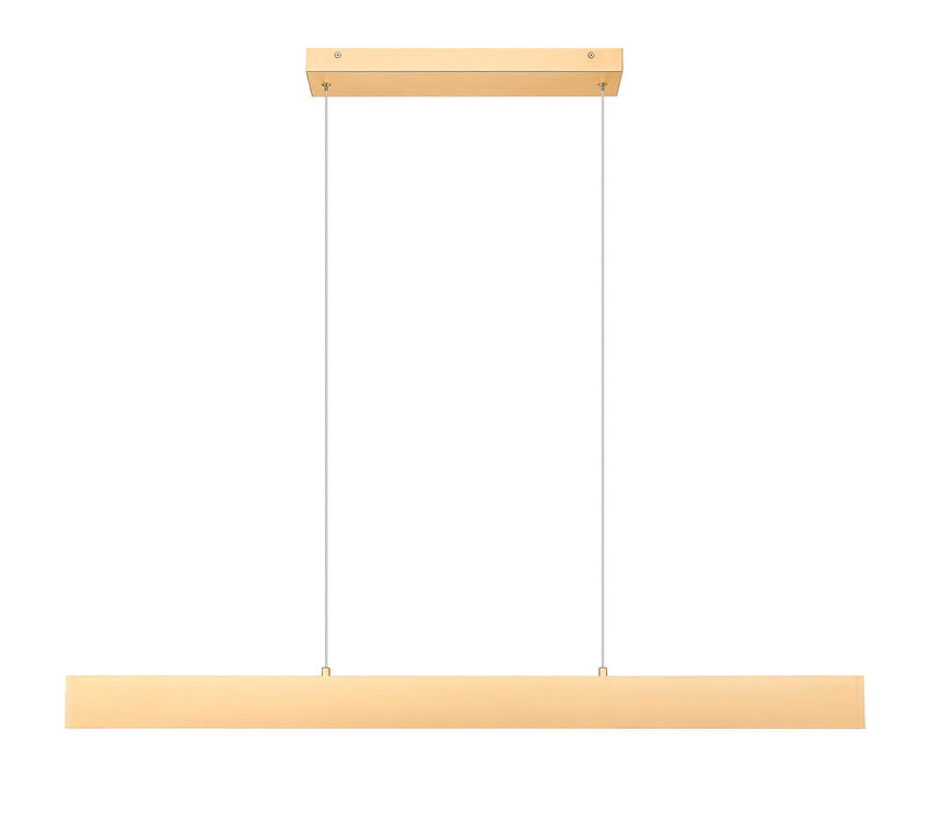 Z-Lite Hudson 45" 1 -Light LED-Integrated Gold Aluminum Frame Frosted Plastic Shade Linear Chandelier
