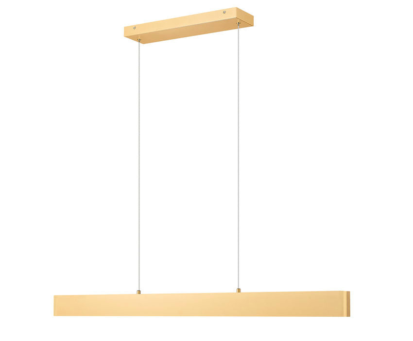 Z-Lite Hudson 45" 1 -Light LED-Integrated Gold Aluminum Frame Frosted Plastic Shade Linear Chandelier