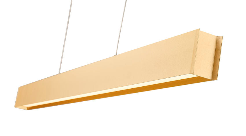 Z-Lite Hudson 45" 1 -Light LED-Integrated Gold Aluminum Frame Frosted Plastic Shade Linear Chandelier