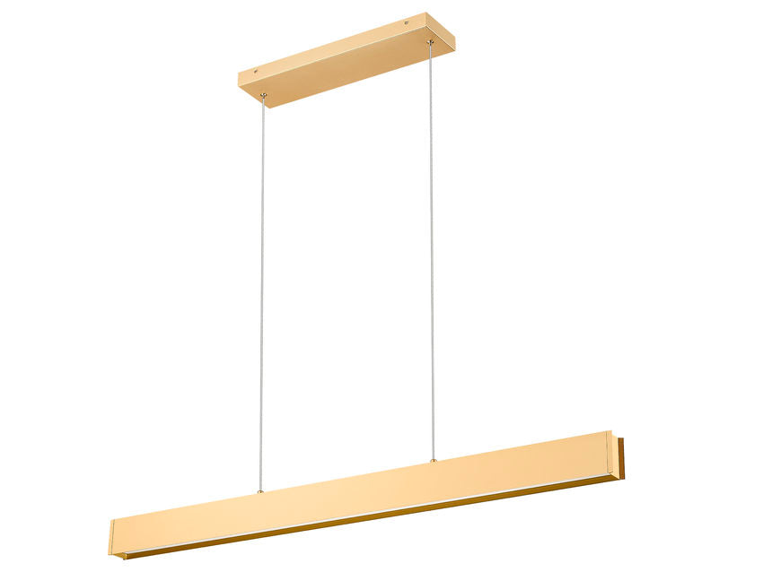 Z-Lite Hudson 45" 1 -Light LED-Integrated Gold Aluminum Frame Frosted Plastic Shade Linear Chandelier