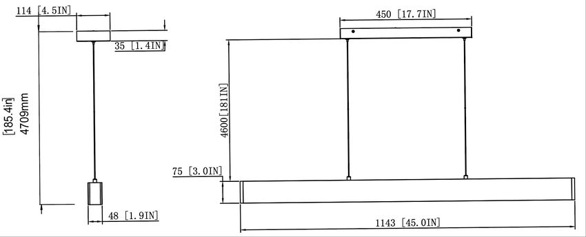 Z-Lite Hudson 45" 1 -Light LED-Integrated Gold Aluminum Frame Frosted Plastic Shade Linear Chandelier