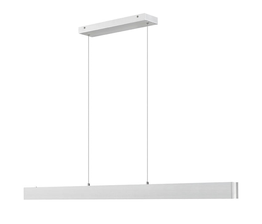 Z-Lite Hudson 55" 1-Light LED Aluminum Brushed Nickel Frame Frosted Plastic Shade Linear Chandelier
