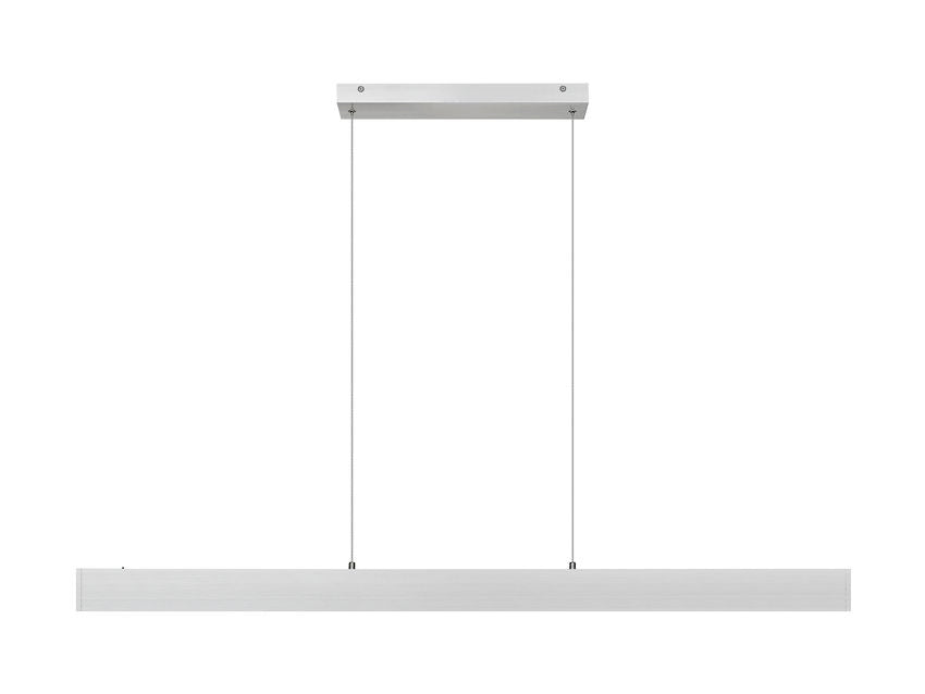 Z-Lite Hudson 55" 1-Light LED Aluminum Brushed Nickel Frame Frosted Plastic Shade Linear Chandelier