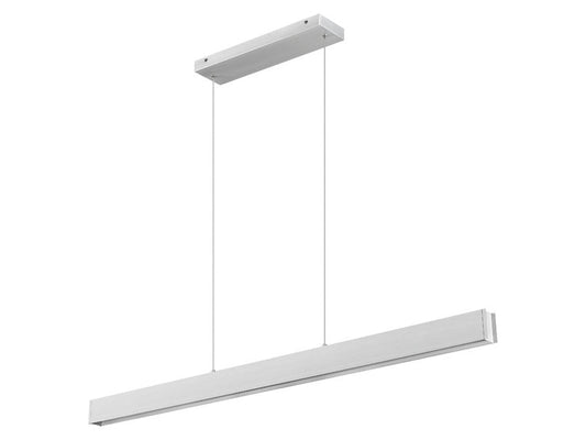 Z-Lite Hudson 55" 1-Light LED Aluminum Brushed Nickel Frame Frosted Plastic Shade Linear Chandelier