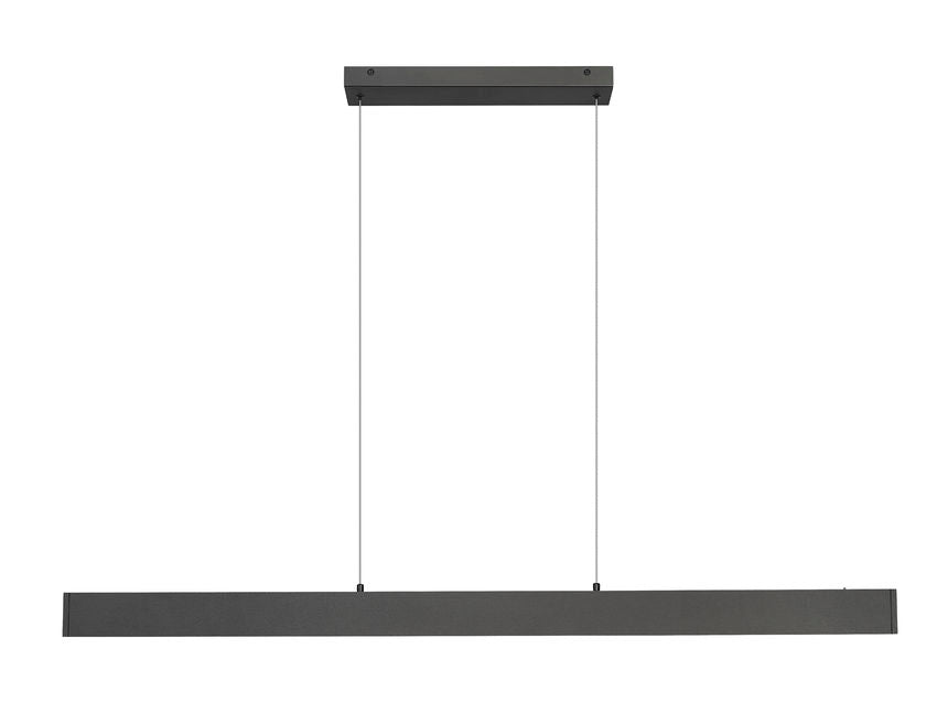 Z-Lite Hudson 55" 1-Light LED Aluminum Matte Black Frame Frosted Plastic Shade Linear Chandelier