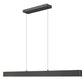 Z-Lite Hudson 55" 1-Light LED Aluminum Matte Black Frame Frosted Plastic Shade Linear Chandelier