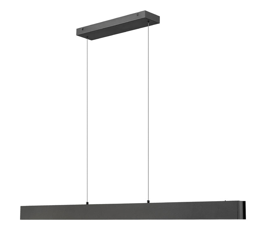 Z-Lite Hudson 55" 1-Light LED Aluminum Matte Black Frame Frosted Plastic Shade Linear Chandelier