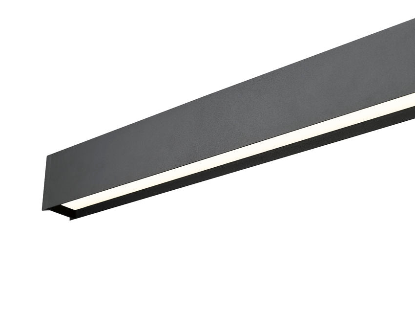 Z-Lite Hudson 55" 1-Light LED Aluminum Matte Black Frame Frosted Plastic Shade Linear Chandelier