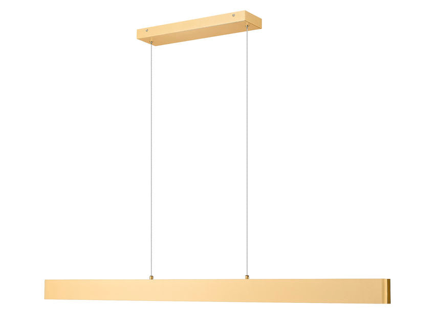 Z-Lite Hudson 55" 1 -Light LED-Integrated Gold Aluminum Frame Frosted Plastic Shade Linear Chandelier