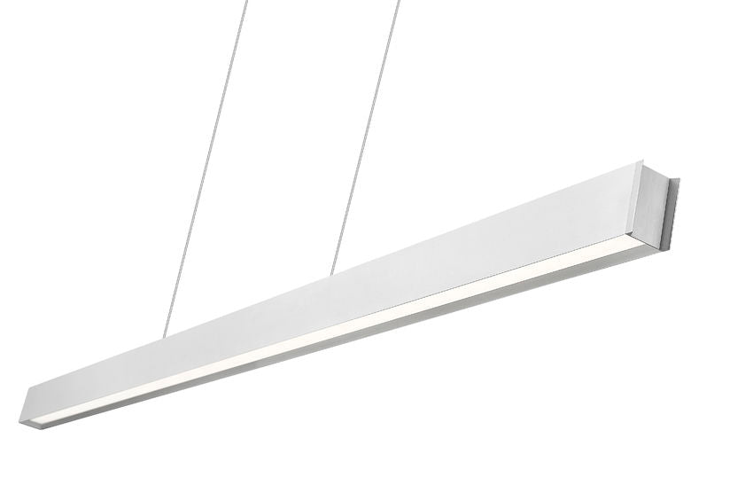 Z-Lite Hudson 72" 1 -Light LED-Integrated Brushed Nickel Aluminum Frame Frosted Plastic Shade Linear Chandelier