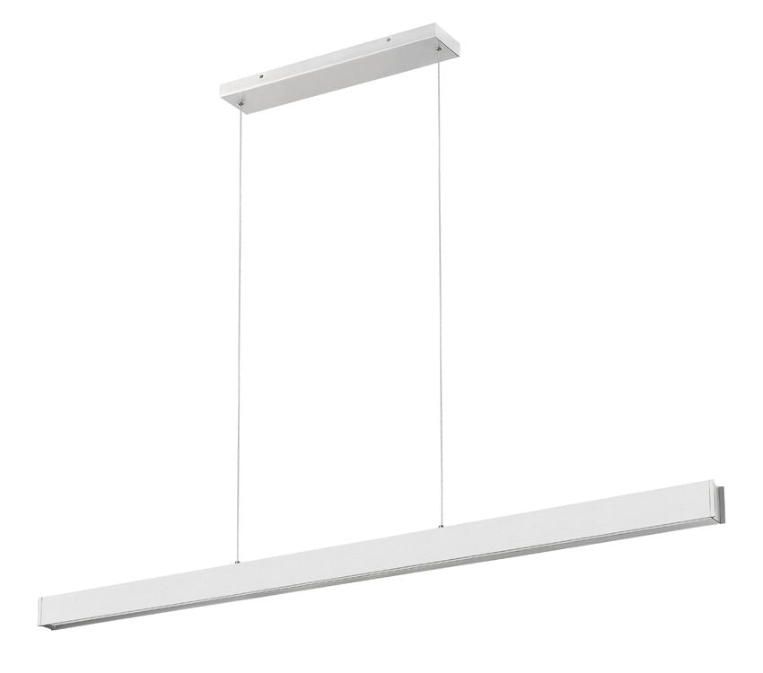 Z-Lite Hudson 72" 1 -Light LED-Integrated Brushed Nickel Aluminum Frame Frosted Plastic Shade Linear Chandelier