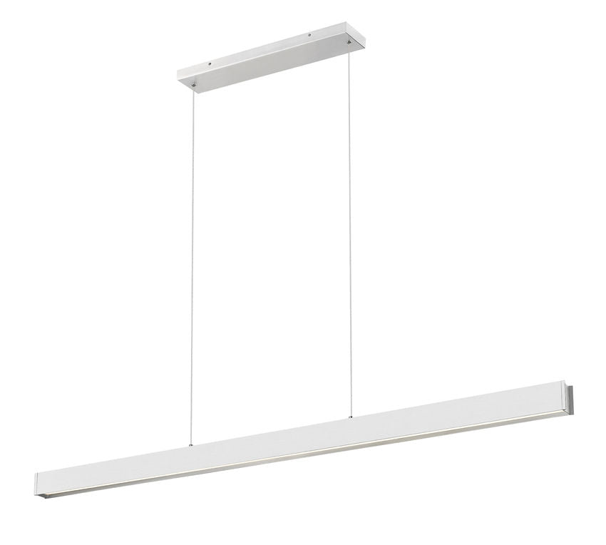 Z-Lite Hudson 72" 1 -Light LED-Integrated Brushed Nickel Aluminum Frame Frosted Plastic Shade Linear Chandelier