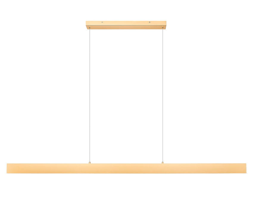 Z-Lite Hudson 72" 1 -Light LED-Integrated Gold Aluminum Frame Frosted Plastic Shade Linear Chandelier