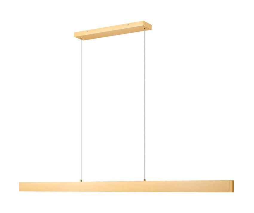 Z-Lite Hudson 72" 1 -Light LED-Integrated Gold Aluminum Frame Frosted Plastic Shade Linear Chandelier