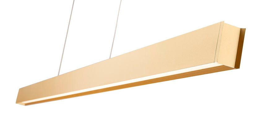 Z-Lite Hudson 72" 1 -Light LED-Integrated Gold Aluminum Frame Frosted Plastic Shade Linear Chandelier