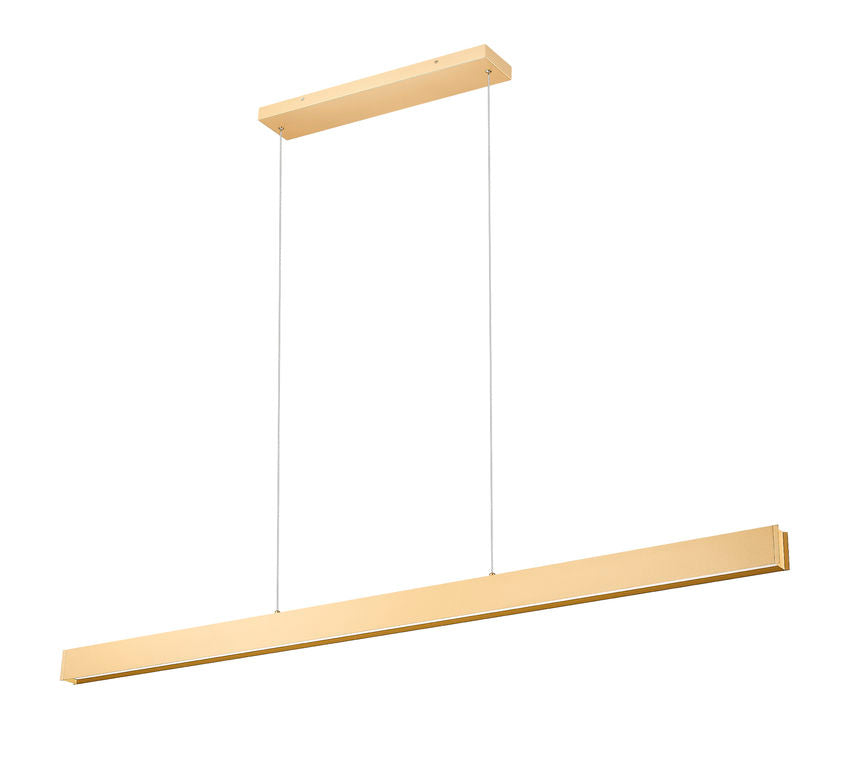 Z-Lite Hudson 72" 1 -Light LED-Integrated Gold Aluminum Frame Frosted Plastic Shade Linear Chandelier