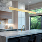 Z-Lite Hudson 72" 1 -Light LED-Integrated Gold Aluminum Frame Frosted Plastic Shade Linear Chandelier