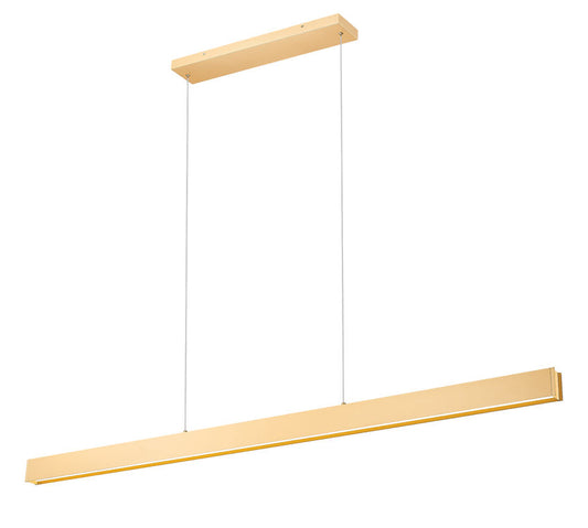 Z-Lite Hudson 72" 1 -Light LED-Integrated Gold Aluminum Frame Frosted Plastic Shade Linear Chandelier