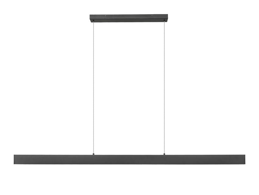 Z-Lite Hudson 72" 1 -Light LED-Integrated Matte Black Aluminum Frame Frosted Plastic Shade Linear Chandelier