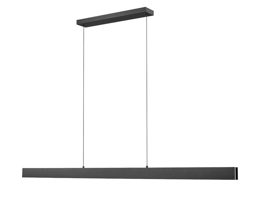 Z-Lite Hudson 72" 1 -Light LED-Integrated Matte Black Aluminum Frame Frosted Plastic Shade Linear Chandelier