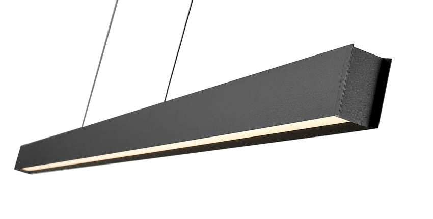 Z-Lite Hudson 72" 1 -Light LED-Integrated Matte Black Aluminum Frame Frosted Plastic Shade Linear Chandelier