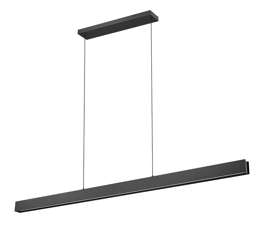 Z-Lite Hudson 72" 1 -Light LED-Integrated Matte Black Aluminum Frame Frosted Plastic Shade Linear Chandelier