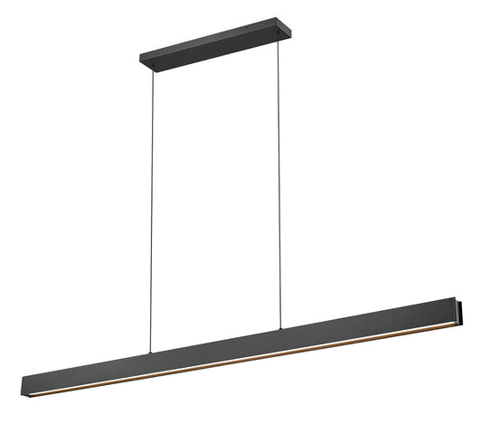 Z-Lite Hudson 72" 1 -Light LED-Integrated Matte Black Aluminum Frame Frosted Plastic Shade Linear Chandelier