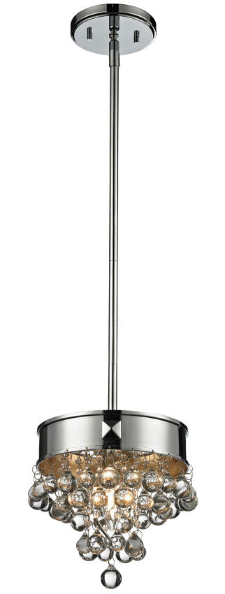Z-Lite Iluva 9" 1-Light Chrome Steel Pendant Light