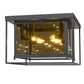 Z-Lite Infinity 16" 4-Light Misty Charcoal Flush Mount Lighting With Smoke Mirror Glass Shade