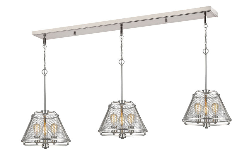 Z-Lite Iuka 16" 9-Light Brushed Nickel Steel Island Light