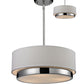 Z-Lite Jade 16" 3-Light Chrome Pendant Light With White Linen Fabric Shade
