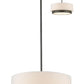 Z-Lite Jade 16" 3-Light Factory Bronze Pendant Light With White Linen Fabric Shade