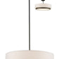 Z-Lite Jade 22" 3-Light Factory Bronze Pendant Light With White Linen Fabric Shade