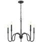 Z-Lite Jisele 30" 5-Light Matte Black Steel Frame White Linen Shade Chandelier