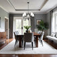 Z-Lite Jisele 30" 5-Light Matte Black Steel Frame White Linen Shade Chandelier