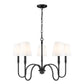 Z-Lite Jisele 30" 5-Light Matte Black Steel Frame White Linen Shade Chandelier