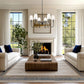 Z-Lite Jisele 42" 6-Light Matte Black Steel Frame White Linen Shade Chandelier