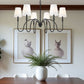 Z-Lite Jisele 42" 6-Light Matte Black Steel Frame White Linen Shade Chandelier