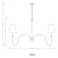 Z-Lite Jisele 42" 6-Light Matte Black Steel Frame White Linen Shade Chandelier