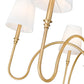 Z-Lite Jisele 42" 6-Light Rubbed Brass Steel Frame White Linen Shade Chandelier
