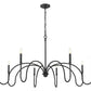 Z-Lite Jisele 59" 8-Light Matte Black Steel Frame White Linen Shade Chandelier