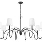 Z-Lite Jisele 59" 8-Light Matte Black Steel Frame White Linen Shade Chandelier